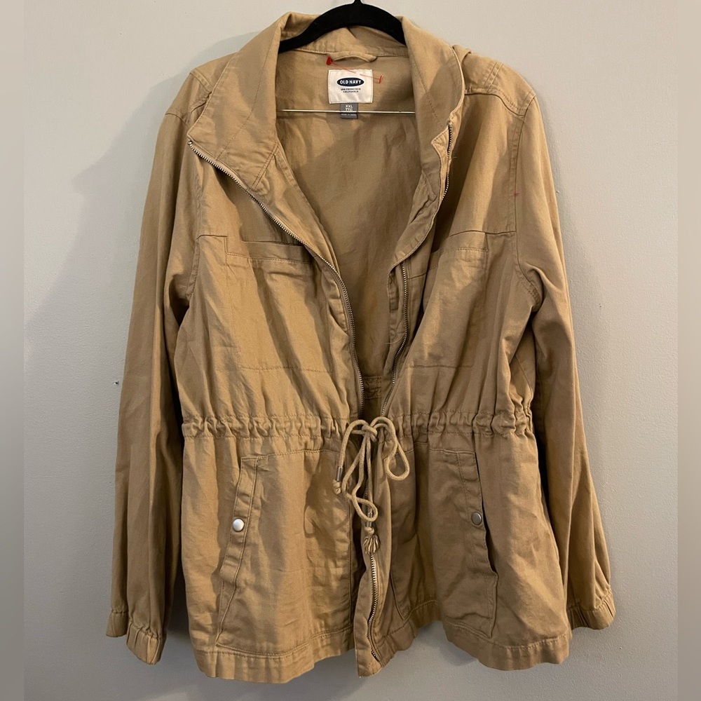 Tan Cinch/Drawstring Jacket